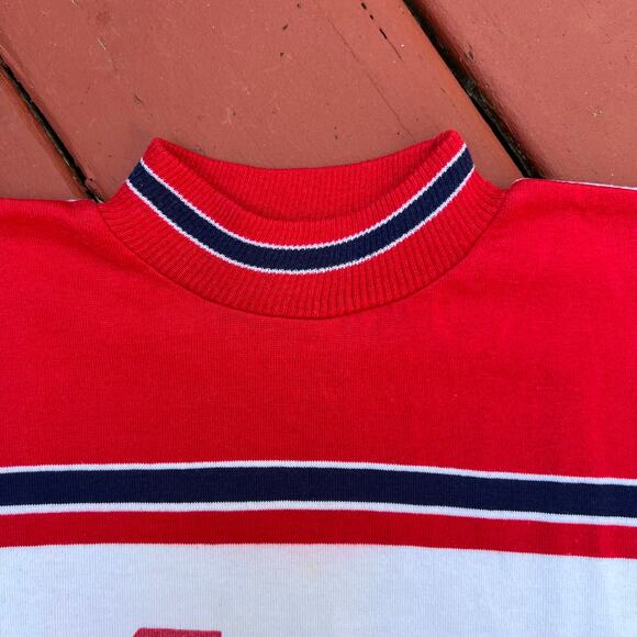 Vintage Healthtex Mockneck Football Number 12 T Shirt Jersey Baby Tee Yth 10 - Picture 3 of 10